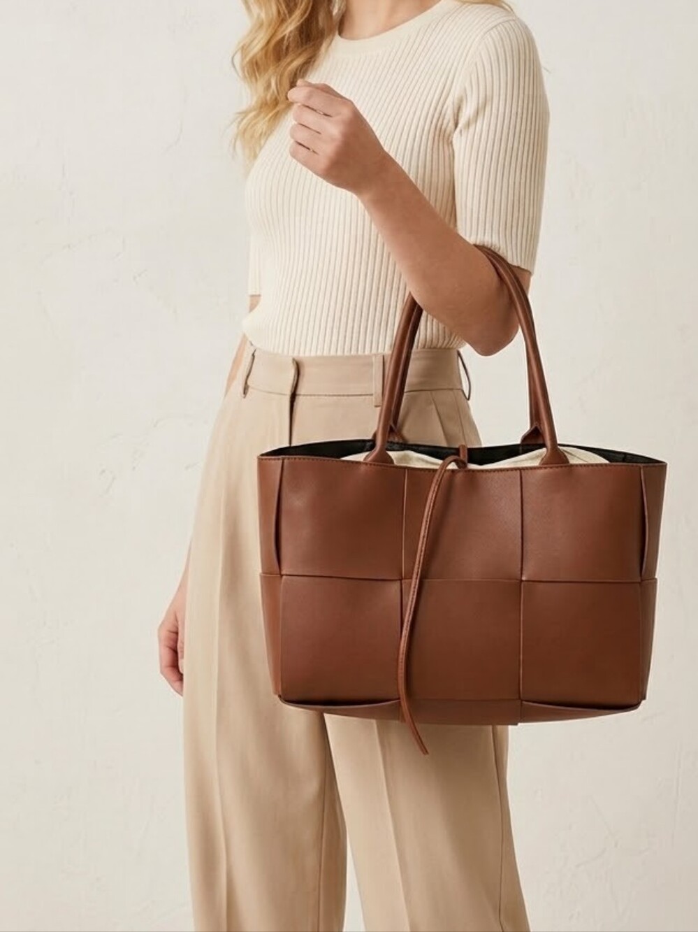 Brown Woven Tote Bag - Classic Everyday Carry